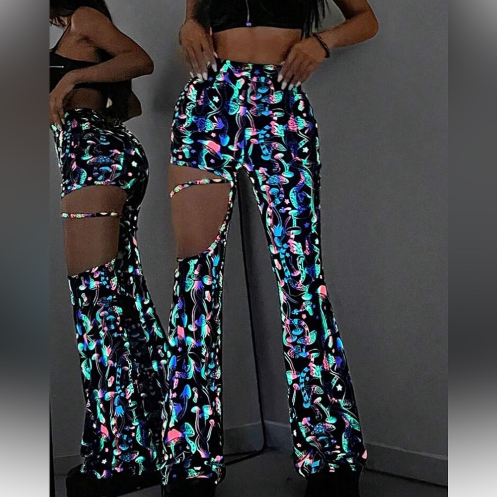 SHEIN Vibrant Multicolor Boot Cut Pants